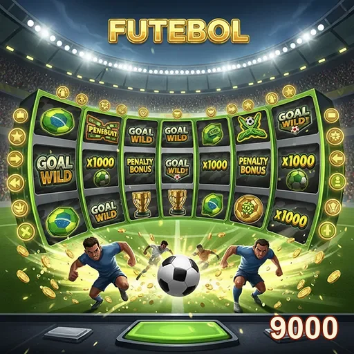 Imagem do jogo slot de futebol do site 9000, apresentando símbolos e temática esportiva.